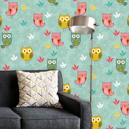 ArtzFolio Printed UV-Resistant Anti-Bacterial Owl And FlowersPeel & Stick Wallpaper-image-71