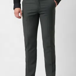 Van Heusen Men Textured Slim Fit Formal Trousers-picture-24