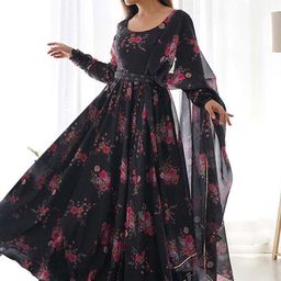 Jash Creation Printed Fit & Flare Maxi Ethnic Dress-image-62