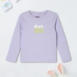 max Girls Typography Printed Round Neck Cotton T-shirt-image-87