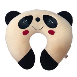 Ultra Soft Panda Neck Cushion Pillow - Black And Peach-1