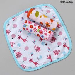 Babyhug 100% Cotton Muslin Wash Cloth Pack Of 3 - Mulitcolor-16