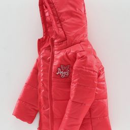 Babyhug Full Sleeves Hooded Quilted Jacket - Red-image-3