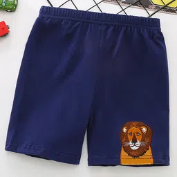 Kookie Kids Knee Length Shorts Lion Print - Navy Blue-picture-34