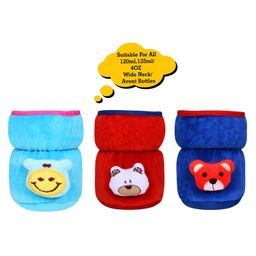 The Little Looker Plush Cotton Bottle Cover Blue Red Pack of 3 - Fits 125 ml Bottle Each-28