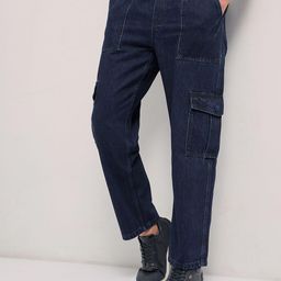 THE BEAR HOUSE Men's Cotton Solid Baggy Fit Jean With Drawstring Closure-image-34