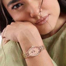 Anouk Women Brass Mother of Pearl Dial & Textured Straps Analogue Watch-picture-17