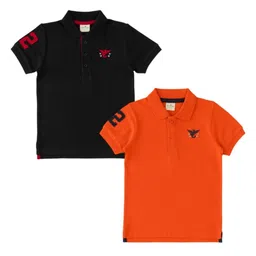 JusCubs Boys Pack Of 2 Polo Collar Short Sleeves Regular Fit Cotton T-Shirt-image-66