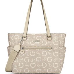 GUESS Women Madix Typography Structured Shoulder Bag-image-19