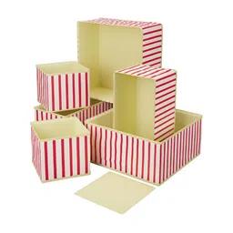 RUBOXA Cream & Red 6 Pieces Drawer Organizer-image-8