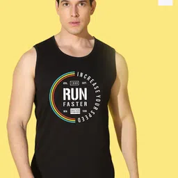 WOOSTRO Pack Of 2 Printed Combed Cotton Gym Vests VWS26(MORE WHITE)(RUN BLACK)-image-76