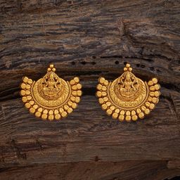 Kushal's Fashion Jewellery Gold-Plated Antique Studs-image-53
