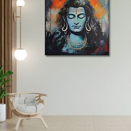 OLIVE TREE Blue & Grey Canvas Religious Wall Paintings-picture-26