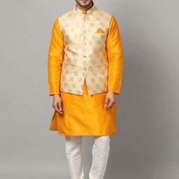 Ethluxis Men Regular Dupion Silk Kurta with Churidar-1