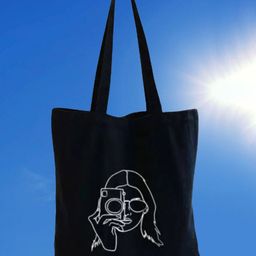 the sack co Black Cotton Tote Bag-image-96