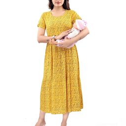 B2F Manufacturing & Designing Kurti Floral Print Maternity Maxi Dress-image-70