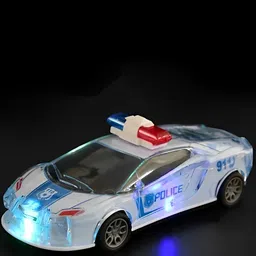 ADKD Kids Police Car With Lights Friction Powered Music & Siren Sound Car Toy-1