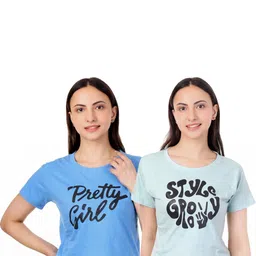 100luck Girls Casual Cotton Blend Top (Multicolor, Pack of 2)-picture-32