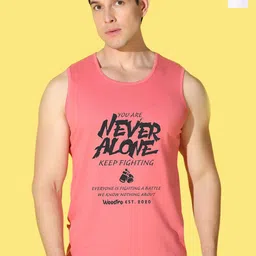 WOOSTRO Pack Of 2 Printed Combed Cotton Gym Vests VWS26(98 WHITE)(ALONE PEACH)-image-90