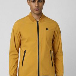 Van Heusen Men Stand Collar Self Design Casual Bomber Jacket-image-73