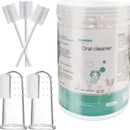 Baby Oral Cleaning Kit 2Pcs Silicone Baby Finger Toothbrush with 30Pcs Soft Toothbrush-image-3