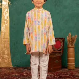 Jilmil Boys Striped Kurta with Pyjama-image-76