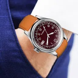 DOUBLERUN Men Round Dial & Leather Straps Analogue Multi Function Watch H05N1614 image 2