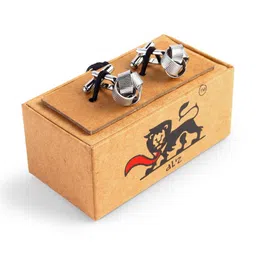 Alz Elegant Silver-toned Rhodium Plated Cufflink-image-10