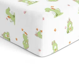The White Cradle White Cartoon Characters Printed Fitted 120 TC Crib Bedsheet-image-78
