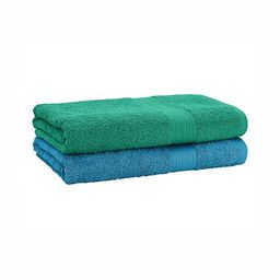 The Happy Pod 2 Piece Blue & Green 500 GSM High Absorbent 100% Cotton Bath Towels-14