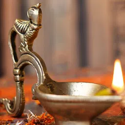 Indianshelf Textured Brass Pooja Diya-image-74
