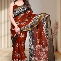 SUPERLAXMI Batik Zari Jamdani Saree With Blouse Piece-picture-28