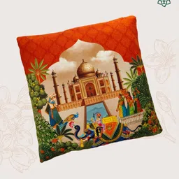 MAATIR DESIGNS Orange & Green Velvet Square Cushion Covers-image-54