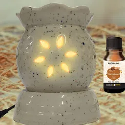 PEEPALCOMM 2Pcs White Electric Flower Round Diffuser Scented Aroma Oil - 10 ml-image-47