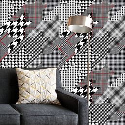 ArtzFolio Printed UV-Resistant Anti-Bacterial Geometrical Handstooth Peel & Stick Wallpaper-image-46