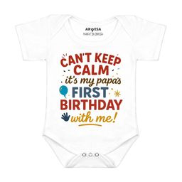 Arvesa Papa First Birthday With Me Printed Bodusuit-image-65