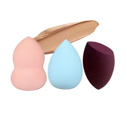 Facejewel Set Of 4 Blender, Egg Shaped Blending Puff With Finger & Pizza Puff-image-29