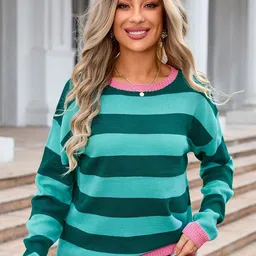 LULU & SKY Women Striped Pullover-picture-13