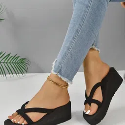 GLO GLAMP Suede Party Wedge Sandals-image-47