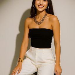 CORSICA Women Strapless Cotton Tube Crop Top-picture-32