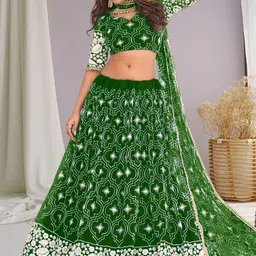 F Plus Fashion Net Semi-Stitched Lehenga Choli-image-80