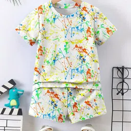 YK Boys Printed Round Neck Short Sleeves T-shirt With Shorts-image-81