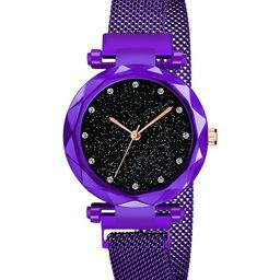 THE SHOPOHOLIC Women Embellished Dial & Stainless Steel Analogue Watch 12-Purple-image-49