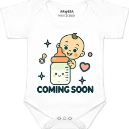 Arvesa Kids-Unisex White Cotton Rompers-picture-36
