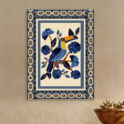 Art Street Blue & Cream-Coloured 1 Piece Canvas Floral and Botanical Wall Paintings-image-20