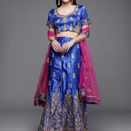Maroosh Embellished Beads and Stones Unstitched Lehenga & Blouse With Dupatta-13