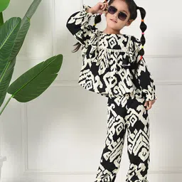 Bella Moda Girls Printed Top With Trousers Clothing Set-picture-47