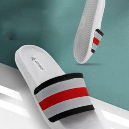 AYGO Men Striped Open Toe Sliders-2