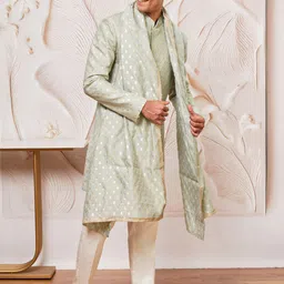 Vastramay Men Self-Design Sherwani Set image 4