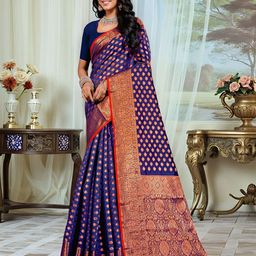 Anouk Rustic Ethnic Motifs Woven Design Banarasi Saree-picture-4